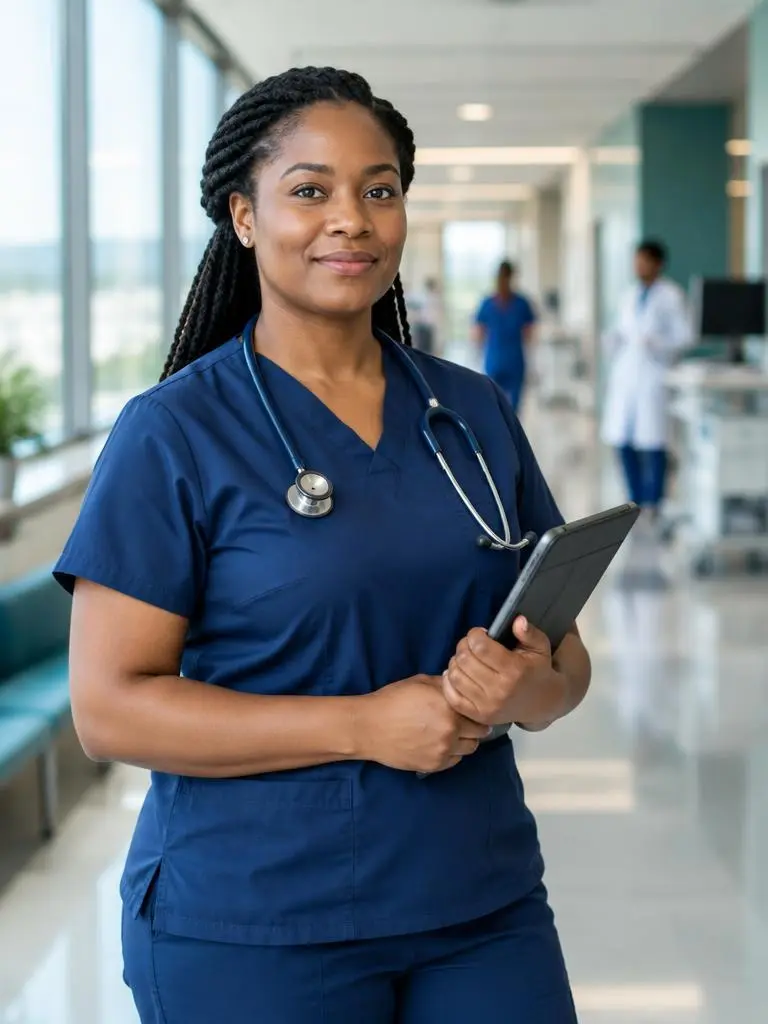 Advanced practice clinician caring for a patient